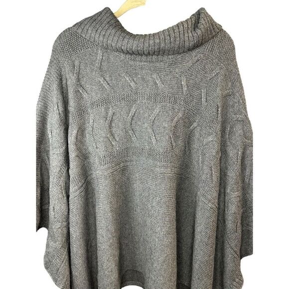 Eileen Fisher Alpaca Silk Grey Knit Ponco one size - Picture 3 of 8